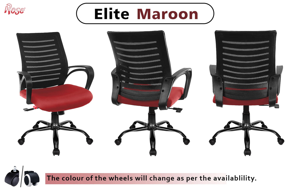 Mesh Mid-Back Ergonomic Office Chair (Elite) (Maroon)