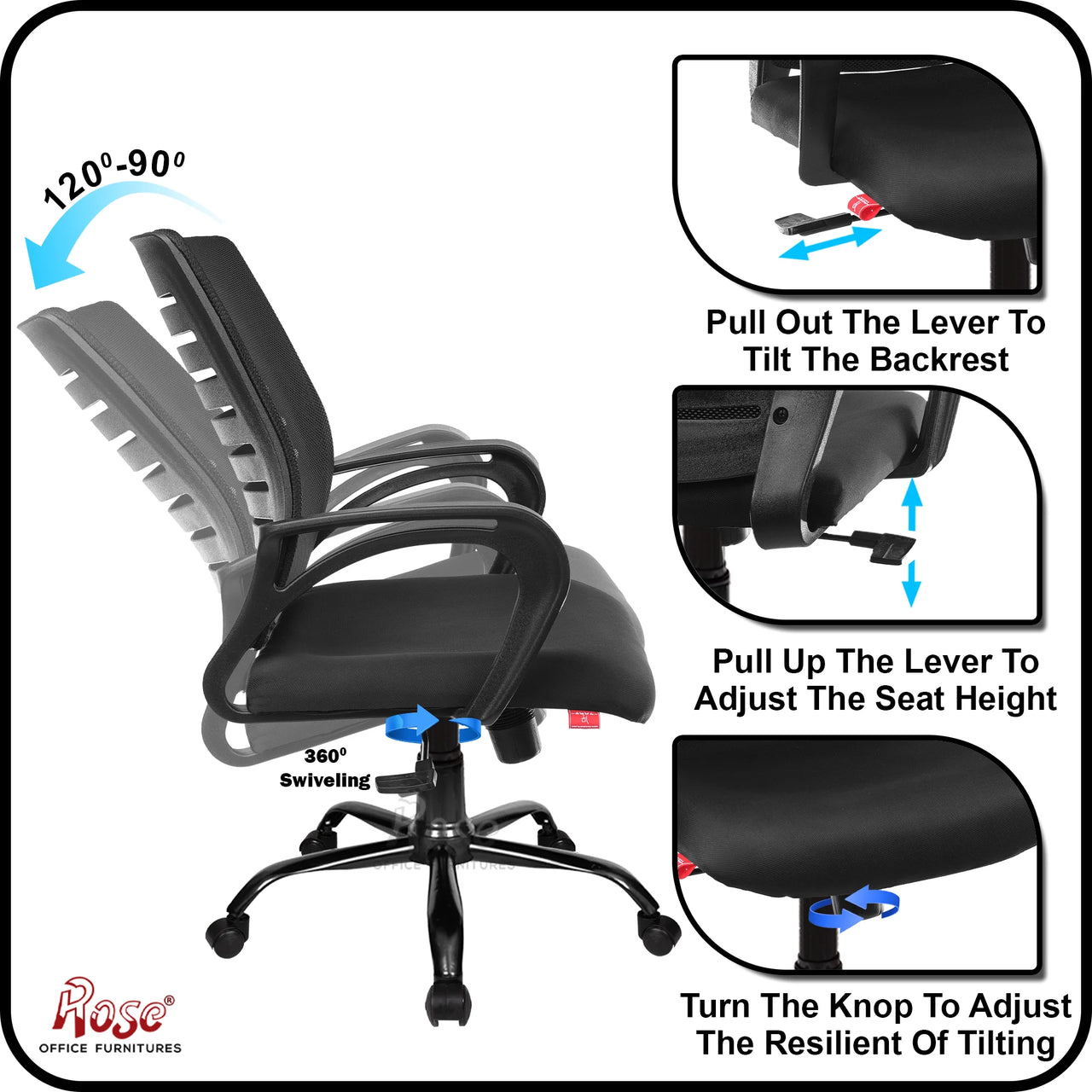 Mesh Mid-Back Ergonomic Office Chair (Elite)