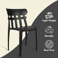 Thumbnail for Aux Cafe Plastic Chairs | Restaurant Chair with Backrest (Black)