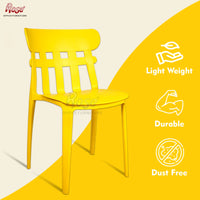 Thumbnail for Aux Cafe Plastic Chairs | Restaurant Chair with Backrest (Yellow)