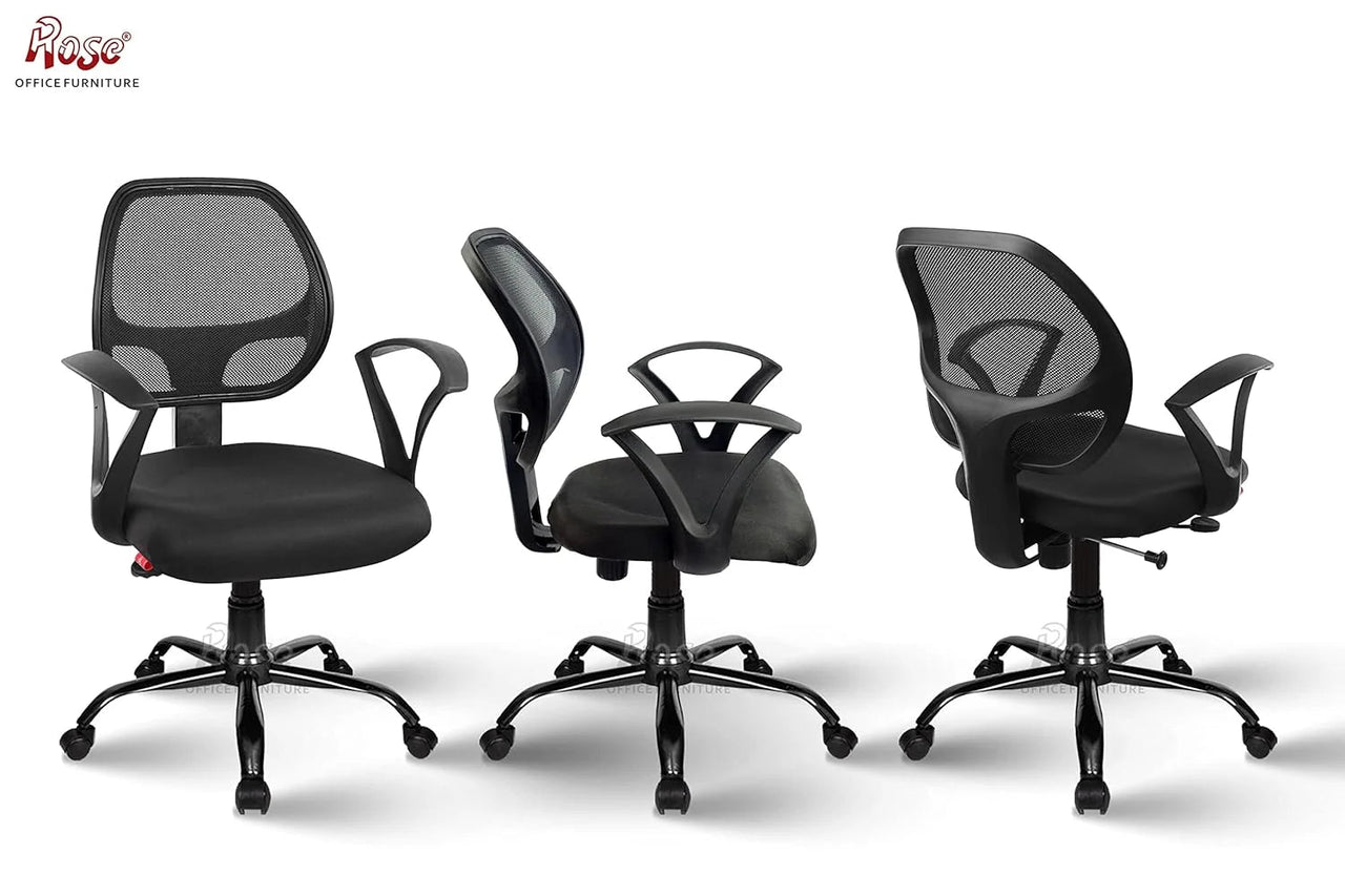 Hippo Mid-Back Ergonomic Office Chair (Black) - ComfyFusion