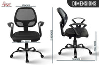 Thumbnail for Hippo Mid-Back Ergonomic Office Chair (Black) - ComfyFusion