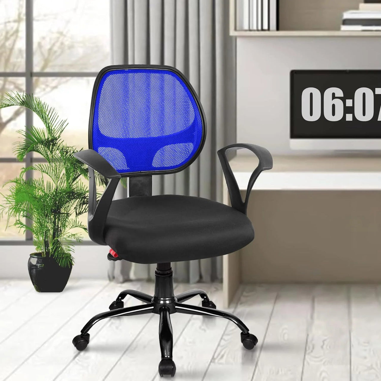 Hippo Mid-Back Ergonomic Office Chair  (Blue) - ComfyFusion