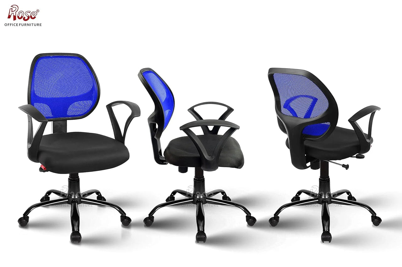 Hippo Mid-Back Ergonomic Office Chair  (Blue) - ComfyFusion