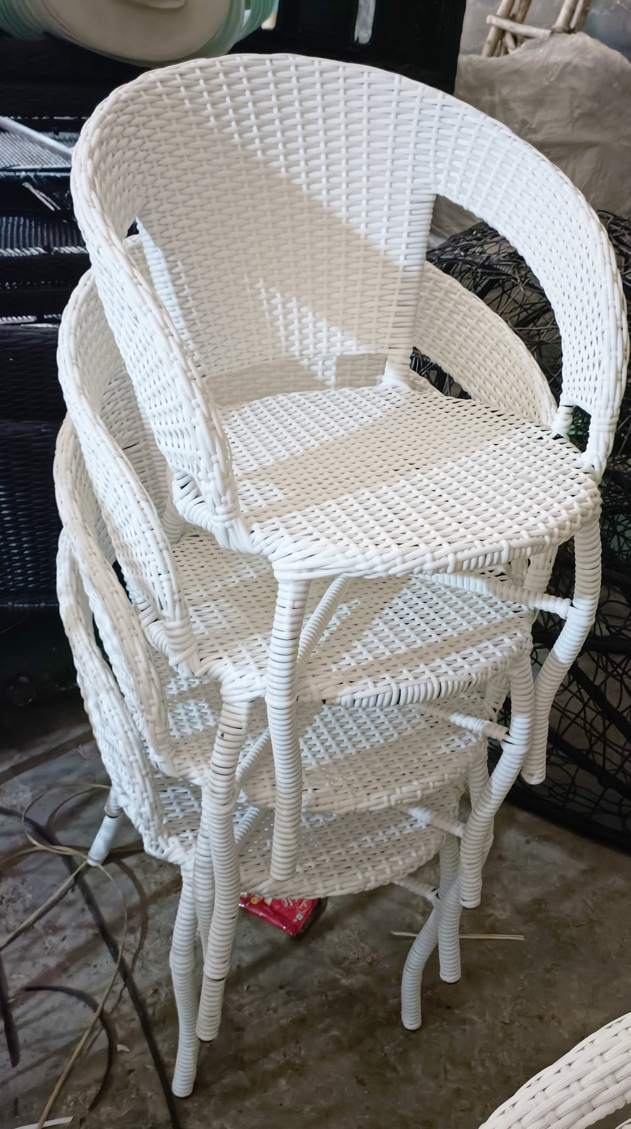Garden Balcony Chair Set D-12 White Color