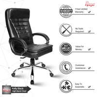 Thumbnail for Kelly Leatherette Executive High Back Revolving Office Chair (Black)