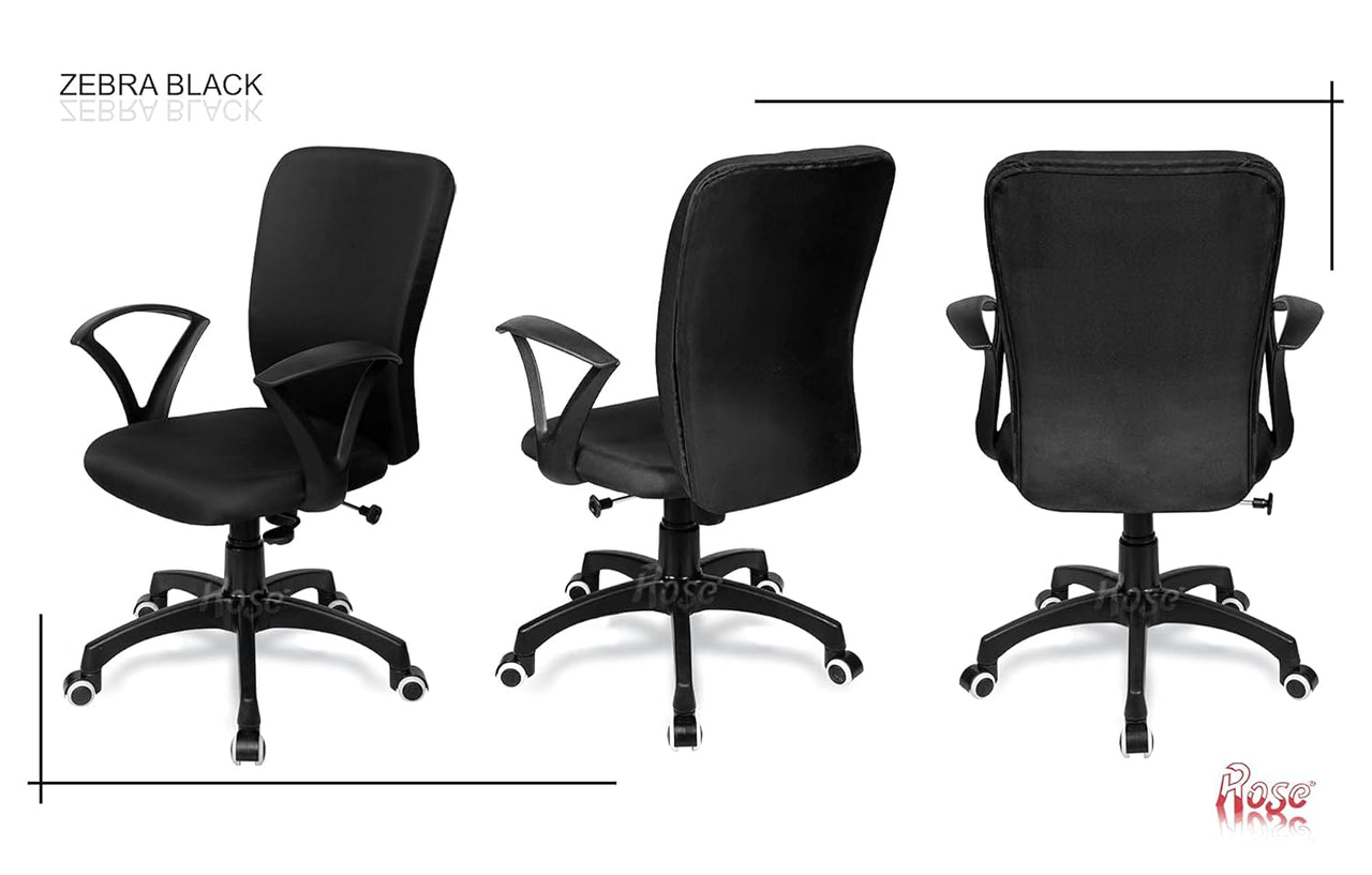 Zebra Office/Study/Revolving Computer Chair (Black) - ComfyFusion