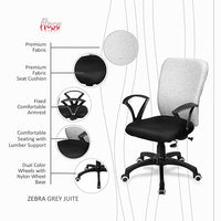 Thumbnail for Zebra Office/Study/Revolving Computer Chair (Black & Grey) - ComfyFusion