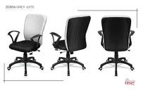 Thumbnail for Zebra Office/Study/Revolving Computer Chair (Black & Grey) - ComfyFusion