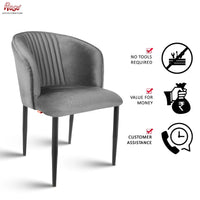 Thumbnail for Fire Cafe Chair | Modern Velvet Dining Chair (Mouse Gray)