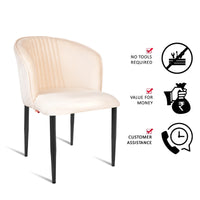 Thumbnail for Fire Cafe Chair | Modern Velvet Dining Chair (Classic Cream (Set of 1))