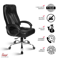 Thumbnail for Black Beauty Leatherette Executive High Back Revolving Office Chair (Black)