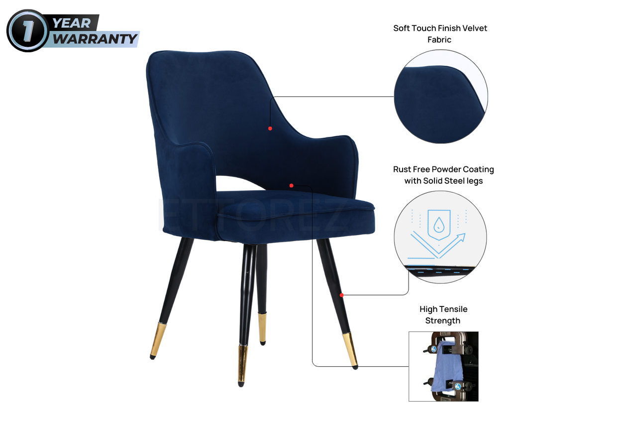 Ettorez ELEGANCE-BLUE Modern/Unique Bedroom Accent Chair - ComfyFusion