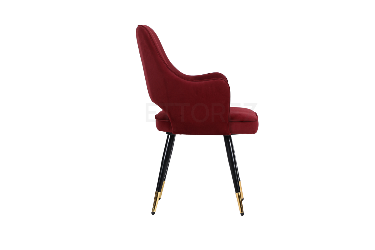 Ettorez ELEGANCE-WINE/MEHROON Modern/Unique Bedroom Accent Chair - ComfyFusion