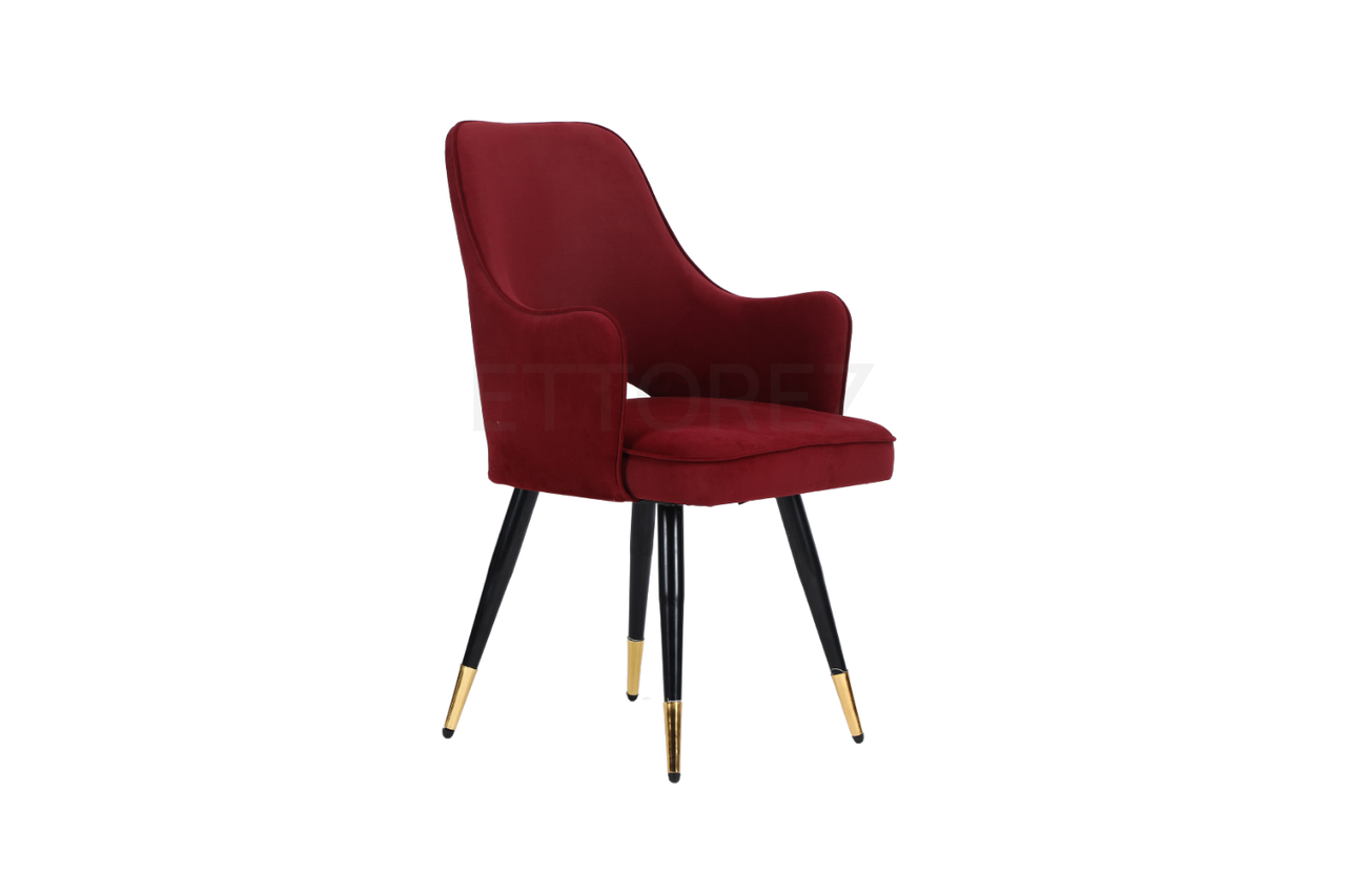 Ettorez ELEGANCE-WINE/MEHROON Modern/Unique Bedroom Accent Chair - ComfyFusion