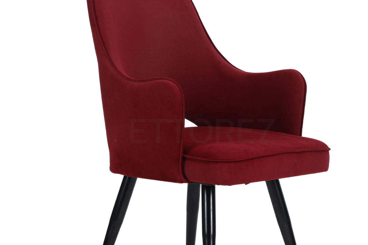 Ettorez ELEGANCE-WINE/MEHROON Modern/Unique Bedroom Accent Chair - ComfyFusion