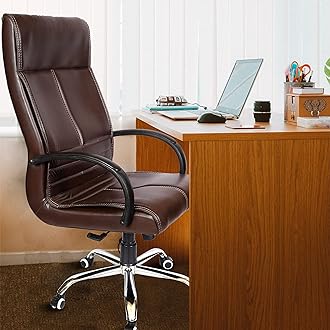 Zeta Executive High Back Chair (Brown) - ComfyFusion