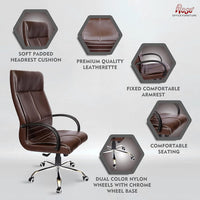 Thumbnail for Zeta Executive High Back Chair (Brown) - ComfyFusion