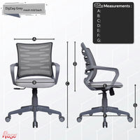 Thumbnail for Zigzag Mesh Mid-Back Ergonomic Office Chair (Grey)