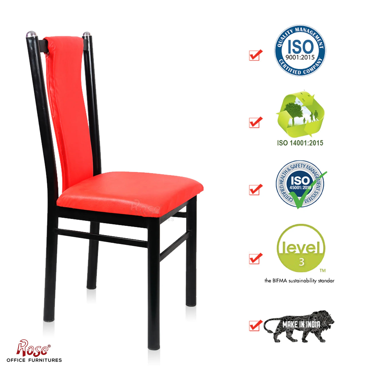 Duke Dinning Chairs for Kitchen & Dining Room (Red)