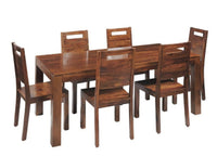 Thumbnail for A Antique Log Furniture Sheesham Solid Wood 6 Seater Dining Table with Chair for Living Room (Design_01)