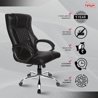 Thumbnail for Iran Leatherette Executive Mid Back/High Back Revolving Office Chair (Black, High Back)