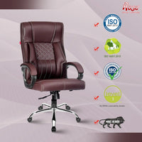 Thumbnail for Iran Leatherette Executive Mid Back/High Back Revolving Office Chair (Brown, High Back)