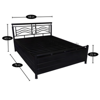 Thumbnail for Ajoy Hydraulic Storage Double Metal Bed (Color - Black)