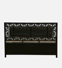 Thumbnail for Cuba Hydraulic Queen Metal Bed with Storage and Brown Cushion Headrest (Color - Black)