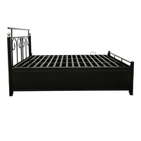 Thumbnail for Colin Hydraulic Storage Double Metal Bed (Color - Black) with Designer Headrest