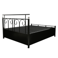 Thumbnail for Colin Hydraulic Storage Single Metal Bed (Color - Black) with Designer Headrest