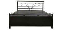 Thumbnail for Caves Hydraulic Storage King Metal Bed (Color - Black) with Designer Headrest