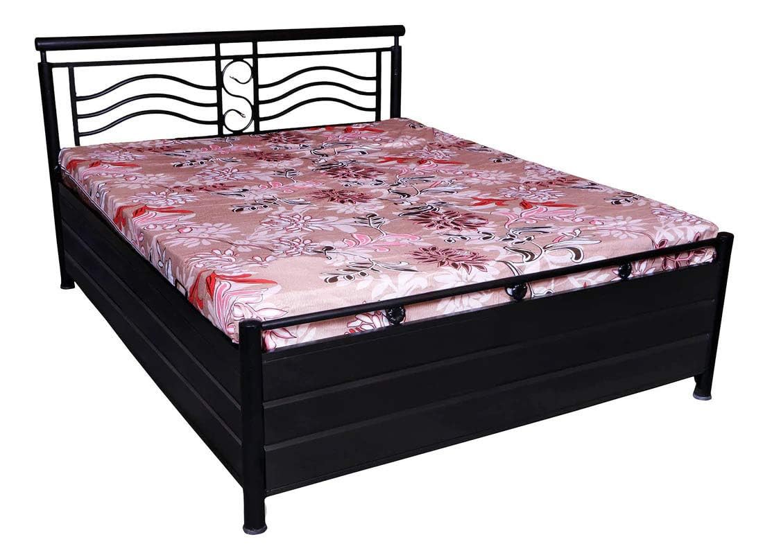 Ajoy Hydraulic Storage Queen Metal Bed (Color - Black)