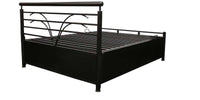 Thumbnail for Caves Hydraulic Storage Single Metal Bed (Color - Black) with Designer Headrest