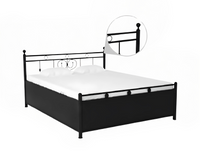 Thumbnail for Dustin Hydraulic Storage Single Metal Bed (Color - Black) with Designer Headrest
