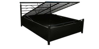 Thumbnail for Caves Hydraulic Storage King Metal Bed (Color - Black) with Designer Headrest