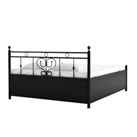 Thumbnail for Dustin Hydraulic Storage Double Metal Bed (Color - Black) with Designer Headrest