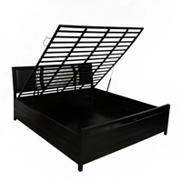Thumbnail for Heath Hydraulic Storage Single Metal Bed with Multi Cushion Headrest (Color - Black)