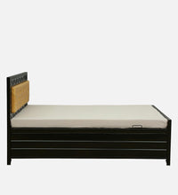 Thumbnail for Cuba Hydraulic Storage Double Metal Bed with Golden Cushion Headrest (Color - Black)