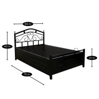 Thumbnail for Dove Hydraulic Storage Queen Metal Bed (Color - Black) with Designer Headrest