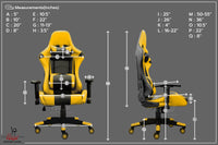 Thumbnail for Up Gamer Multi-Functional Footrest Ergonomic Gaming Chair with Lumbar Support | Adjustable Back Rest | Fixed Arm Rest | Ergonomic High Back Chair | Metal Frame & Pu Leather (Yellow & Black)