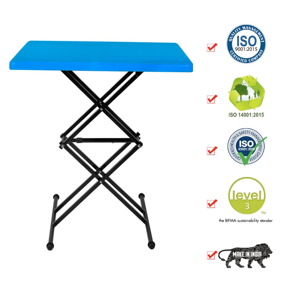 Multi-Purpose Laptop Table | DIY Table (Blue, Height Adjustable)