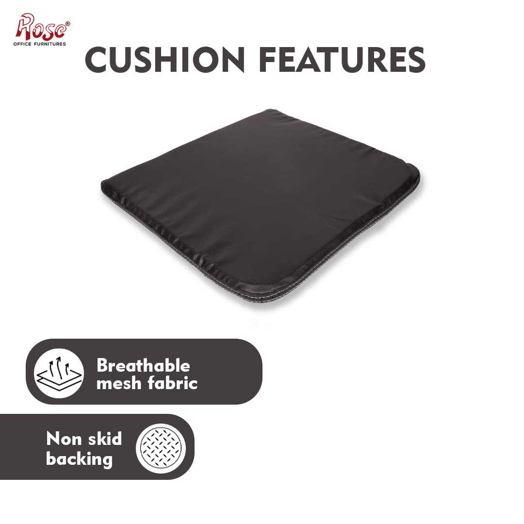 Faux Leather Seat Cushion for Office Chair (Black)