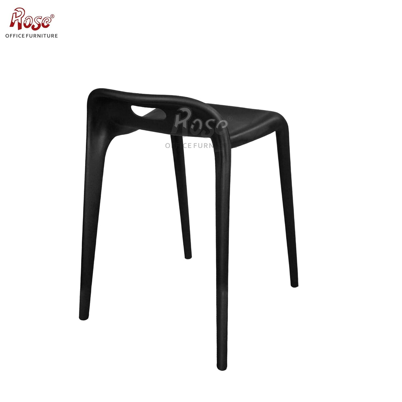 Mars Cafe Plastic Stool | Cafe Restaurant Chair (Black)