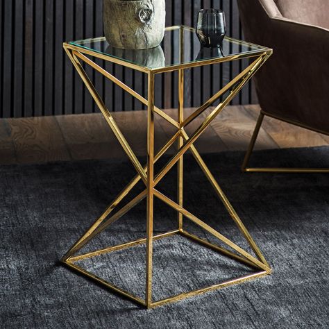 Gold Plated [PVD ] Metal Frame Rectangle Side Table