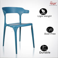 Thumbnail for Vision Cafe Plastic Chairs | Restaurant Chair with Backrest (Blue)