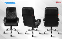 Thumbnail for Silk Leatherette Executive High Back Revolving Office Chair (Black)