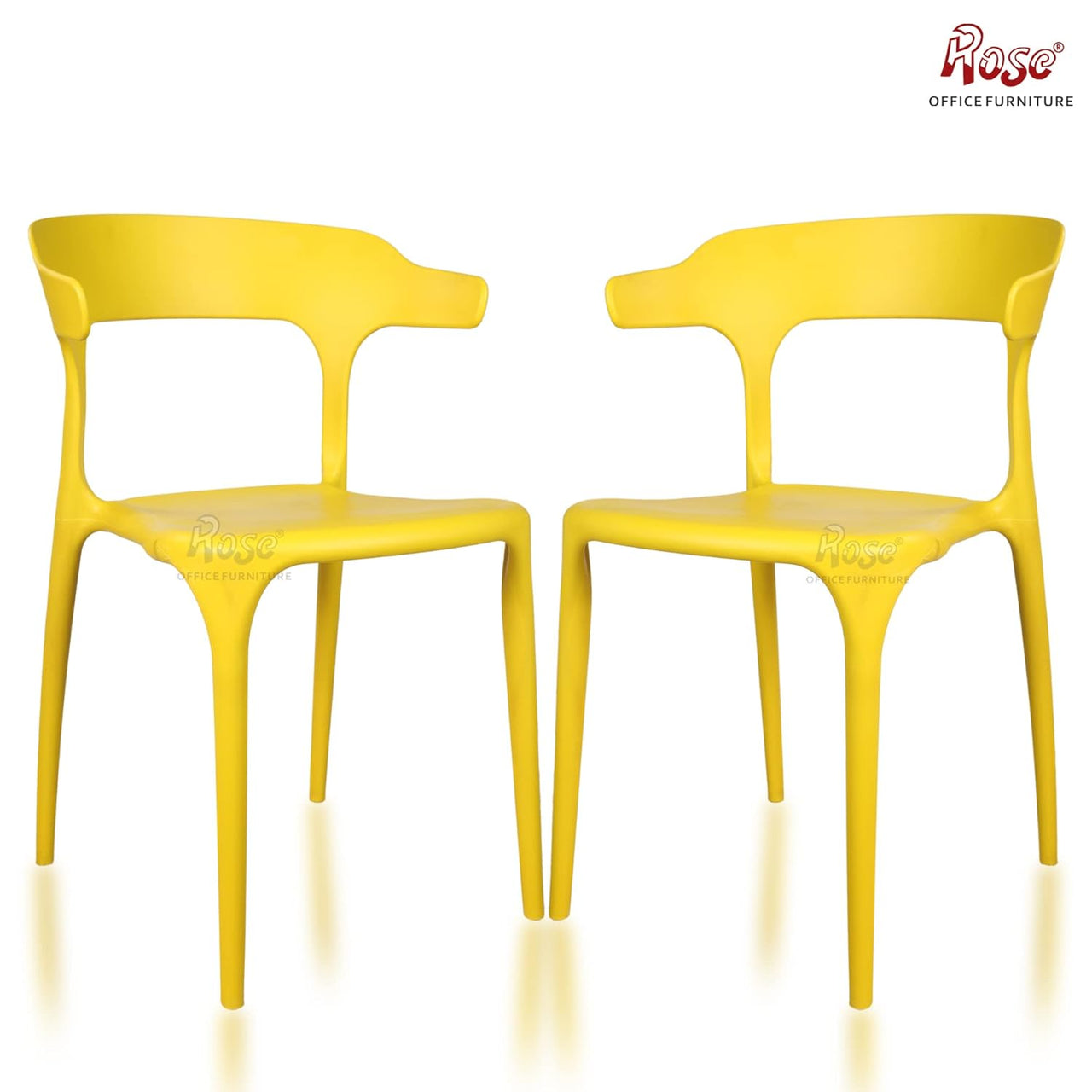 Vision Cafe Plastic Chairs | Restaurant Chair with Backrest (Yellow)