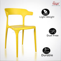 Thumbnail for Vision Cafe Plastic Chairs | Restaurant Chair with Backrest (Yellow)