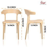 Thumbnail for Vision Cafe Plastic Chairs | Restaurant Chair with Backrest (Rust)